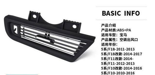 Воздуховыпускное отверстие автомобильного кондиционера, автомобильная приборная панель, электроплита, пластиковое выпускное отверстие, ветровое кондиционирование автомобилей, транспортных средств, грузовиков, BMW 5 серии